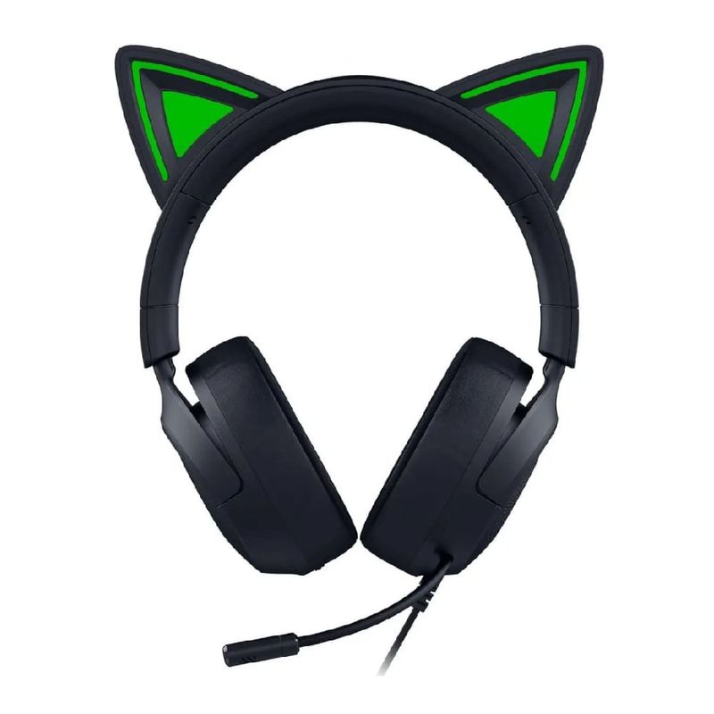 Audífonos Razer Kraken Kitty V3 X negros con cable frontal