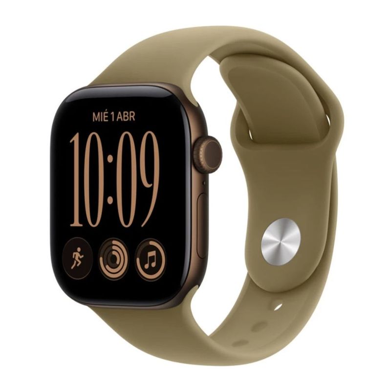 Apple Watch Series 12 GPS 46mm OLED WR50 dark bronze oblicuo