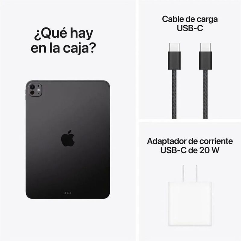 iPad Pro 11" 2025 M5 256GB 12MP Space Black contenido