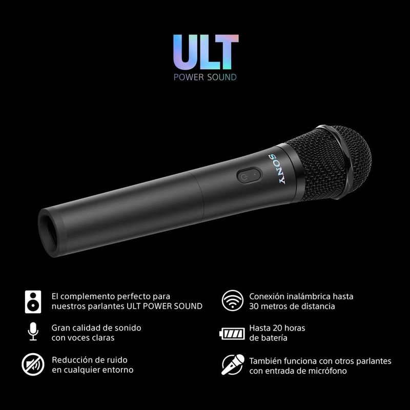 Sony ULTMIC1 pack 2 micrófonos 2.4 GHz cardioide negro caracterí´sticas