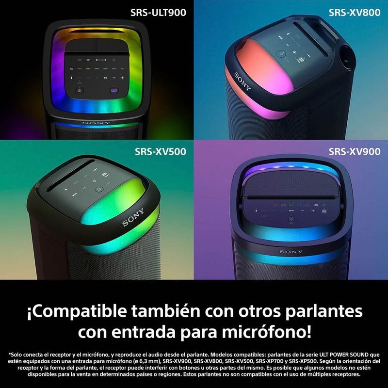 Sony ULTMIC1 pack 2 micrófonos 2.4 GHz cardioide negro compatibilidad