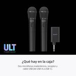 Sony ULTMIC1 pack 2 micrófonos 2.4 GHz cardioide negro contenido de caja