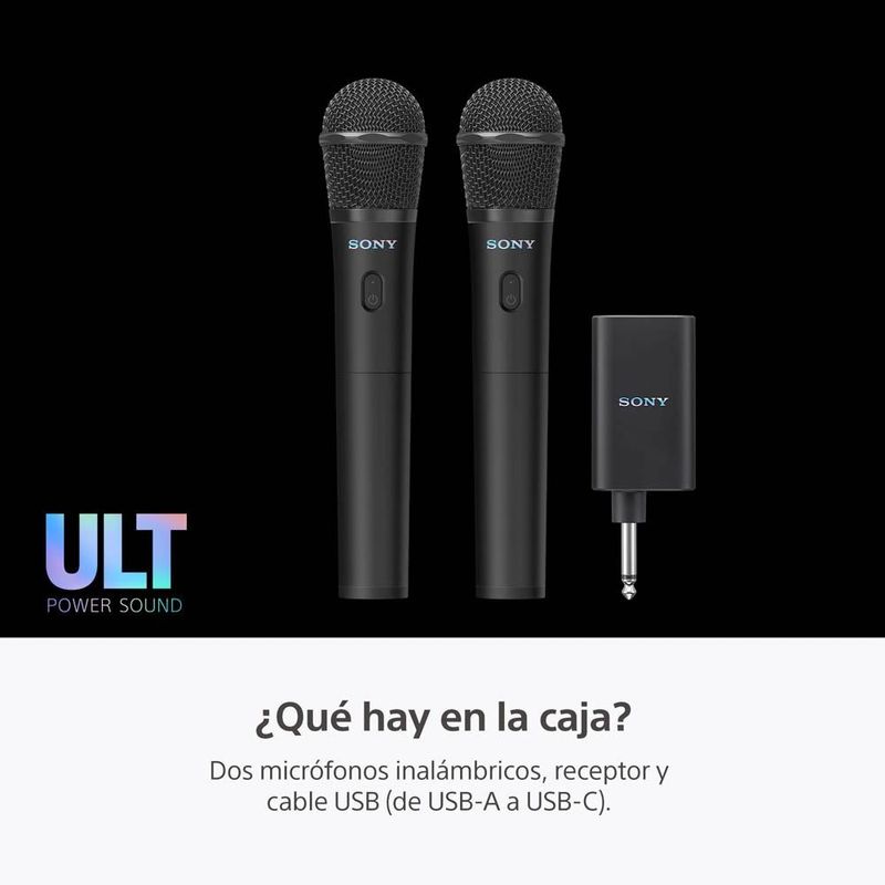 Sony ULTMIC1 pack 2 micrófonos 2.4 GHz cardioide negro contenido de caja