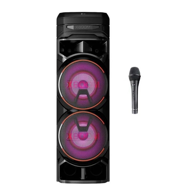 Parlante Torre LG XBOOM RNC9 1000 W Bluetooth Negro frontal con micrófono