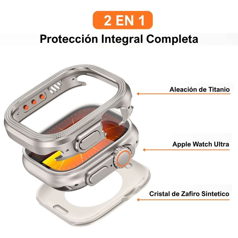 Case Urvoi Military para Apple Watch Ultra 49 mm, titanio características