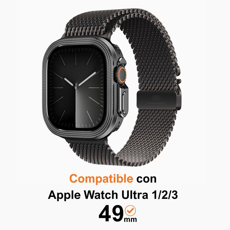 Case Urvoi Military para Apple Watch Ultra 49 mm negro frontal