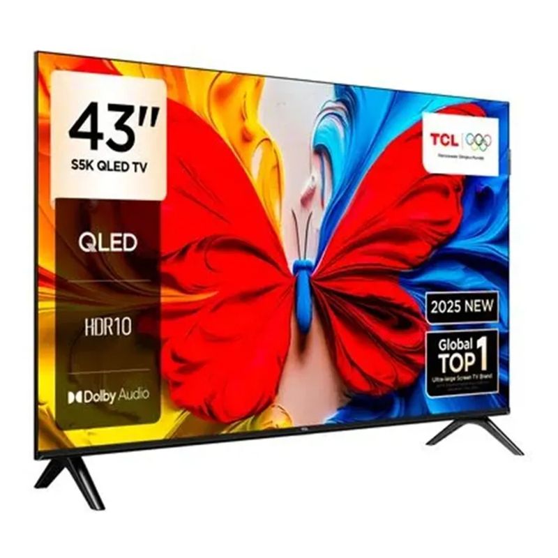 Smart TV TCL 43S5K 43 FHD Google TV 2 HDMI 2021 frontal oblicuo