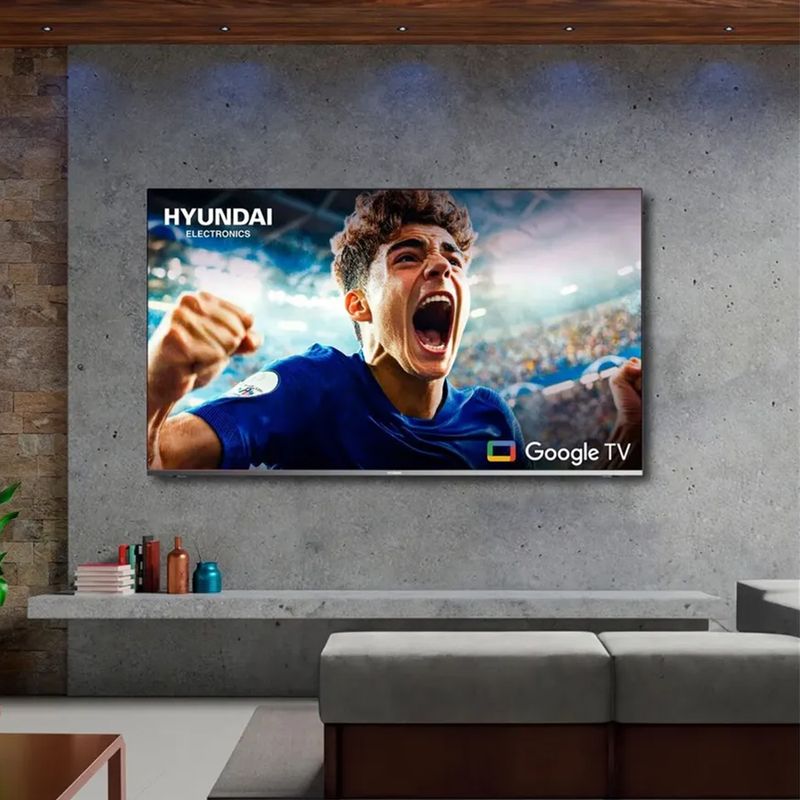 Smart TV Hyundai HYLED5812G 58 4K Google TV 2025 frontal ambientado