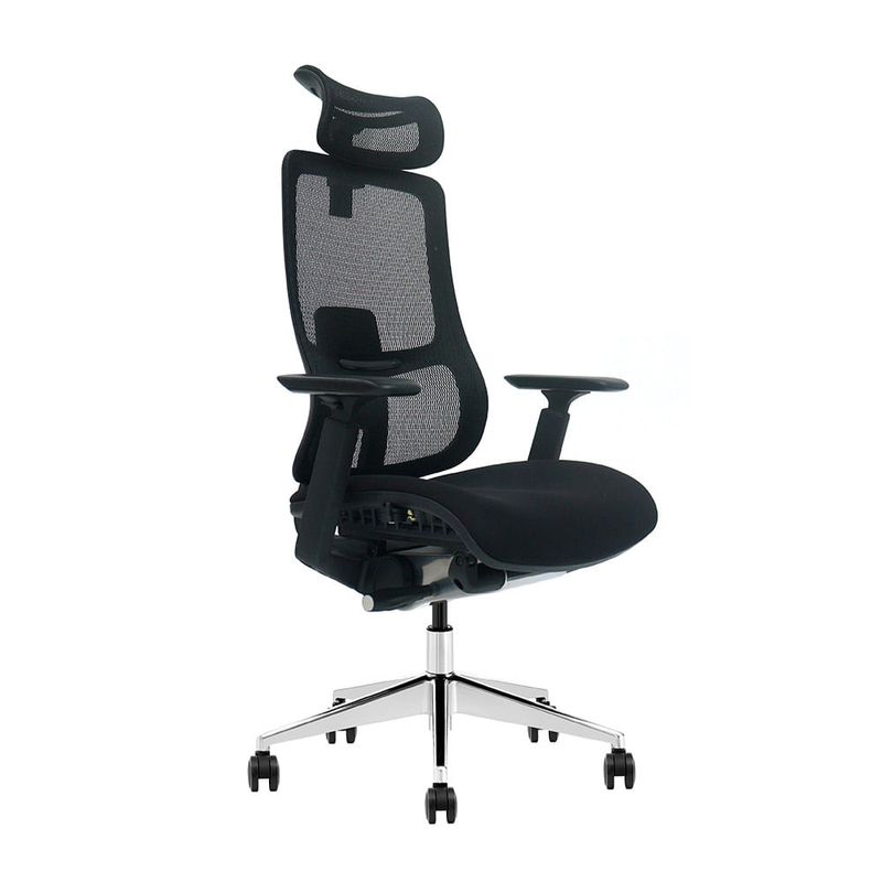 Silla Evox Ultimate C24 ergonómica reclinable, negra frontal oblicuo