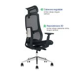 Silla Evox Ultimate C24 ergonómica reclinable, negra diagonal