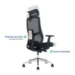Silla Evox Ultimate C24 ergonómica reclinable, negra diagonal medidas