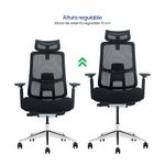 Silla Evox Ultimate C24 ergonómica reclinable, negra diagonal frontal