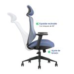 Silla Evox Ultimate C1 reclinable 150 kg, azul inclinación