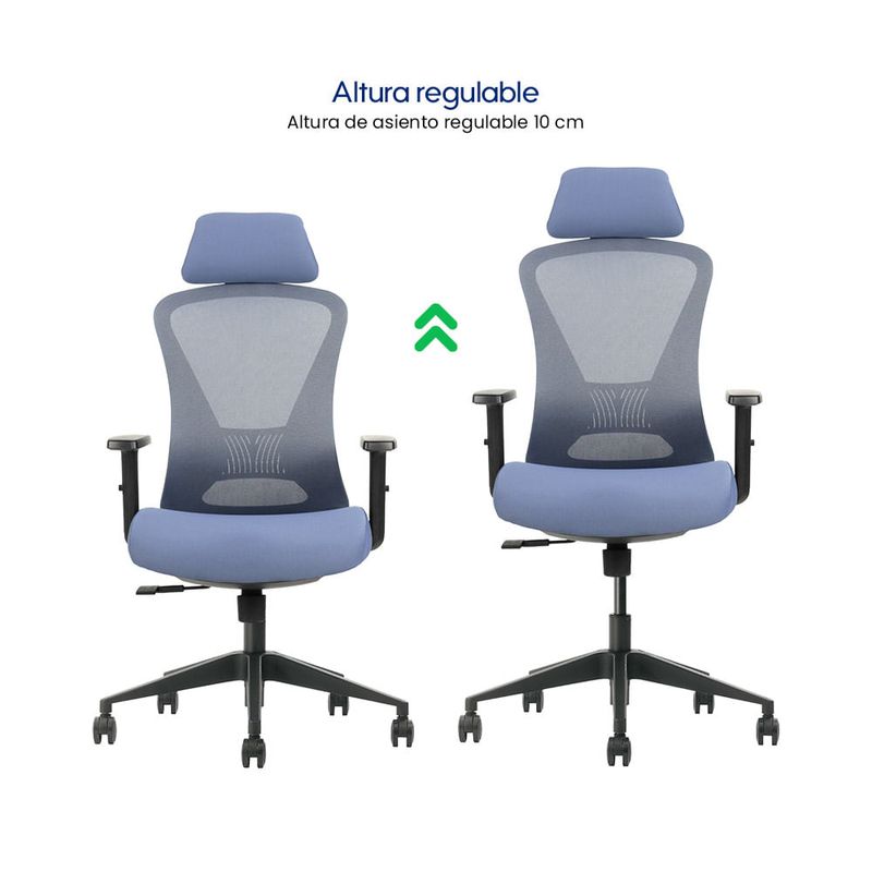 Silla Evox Ultimate C1 reclinable 150 kg, azul soporte