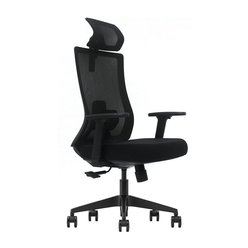 Silla Evox Ultimate C16 reclinable 150 kg, negra frontal oblicuo