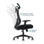 Silla Evox Ultimate C16 reclinable 150 kg, negra inclinación
