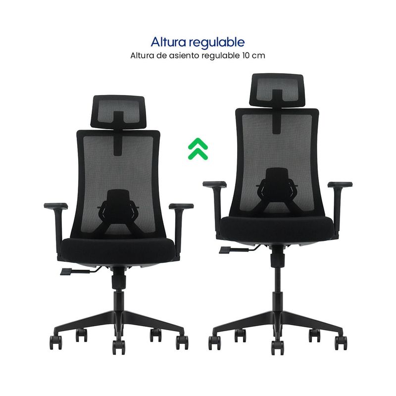 Silla Evox Ultimate C16 reclinable 150 kg, negra garantía