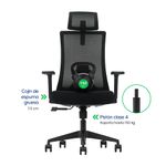 Silla Evox Ultimate C16 reclinable 150 kg, negra beneficios