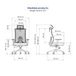 Silla Evox Ultimate C16 reclinable 150 kg, negra medidas