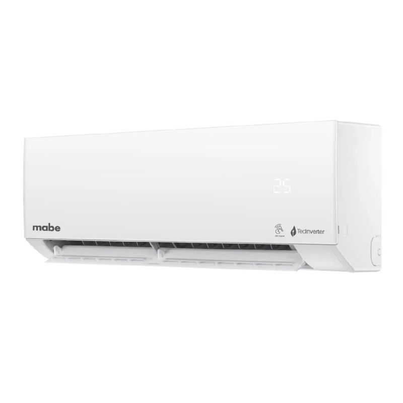 Aire acondicionado Mabe Inverter 9000 BTU con Wi-Fi frontal oblicuo