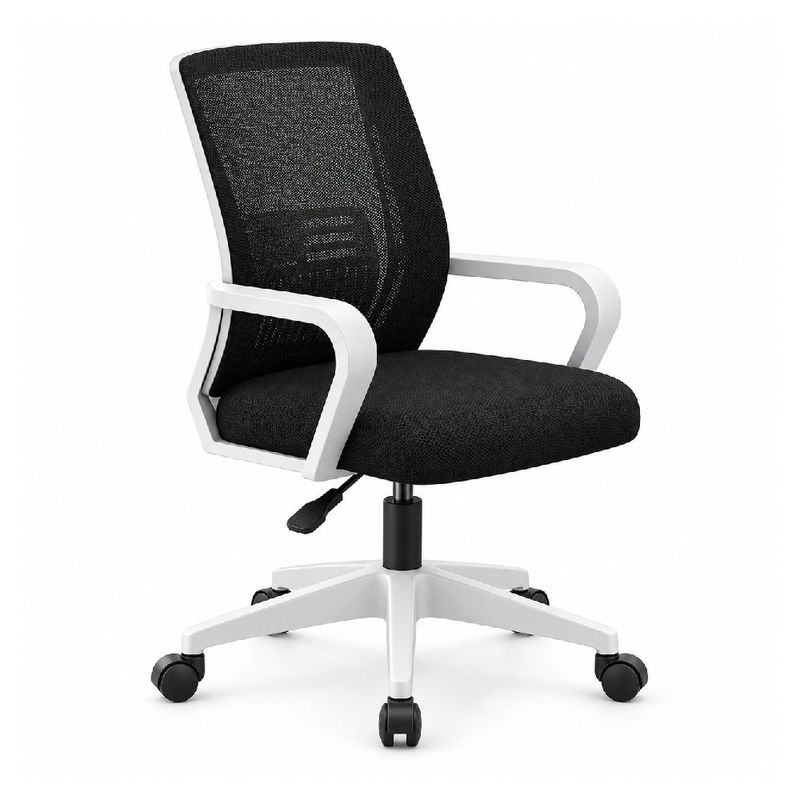 Silla de oficina Cadi ergonómica, 110 kg, color blanco frontal oblicuo