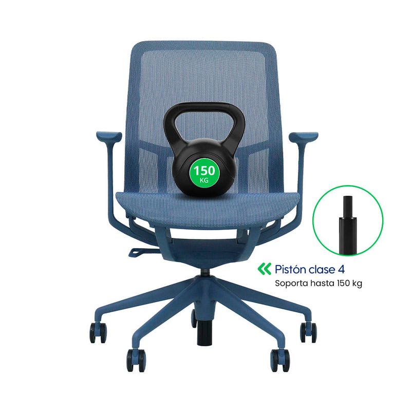 Silla de oficina Evox F5G-A reclinable, 150 kg, azul soporte