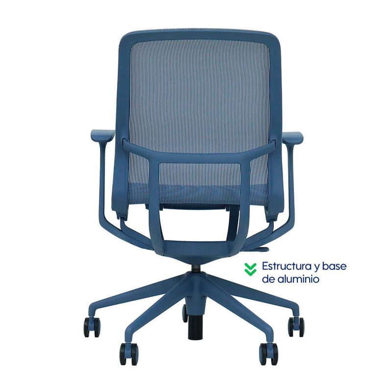 Silla de oficina Evox F5G-A reclinable, 150 kg, azul dorsal
