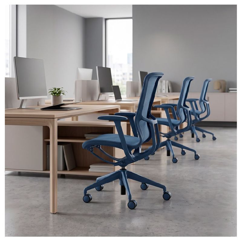 Silla de oficina Evox F5G-A reclinable, 150 kg, azul espacio