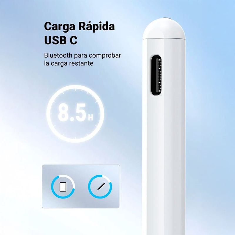 Lápiz digital Ugreen para iPads conexión Bluetooth blanco carga USB Tipo-C