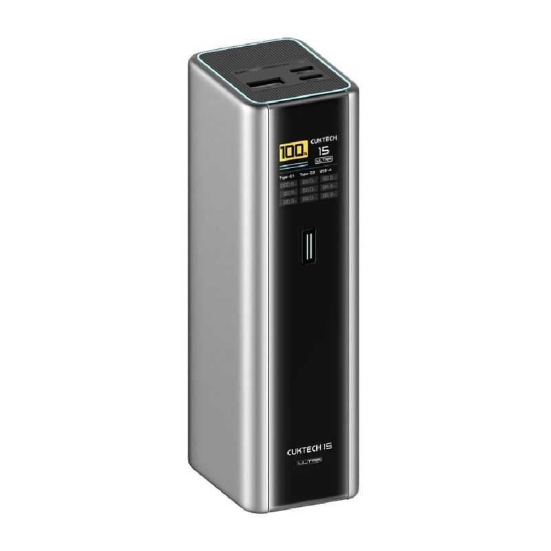 Powerbank Cuktech 15 Ultra 20000 mAh, 165 W para laptop frontal oblicuo