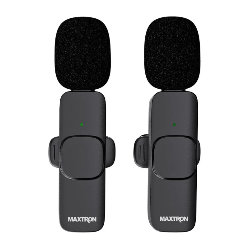 Micrófono de solapa Maxtron MXM1681-02 USB Tipo-C negro frontal