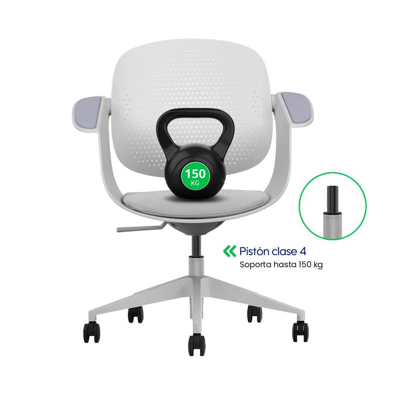 Silla Evox Ultimate F2G 150 kg, ergonómica, reclinable, gris capacidad