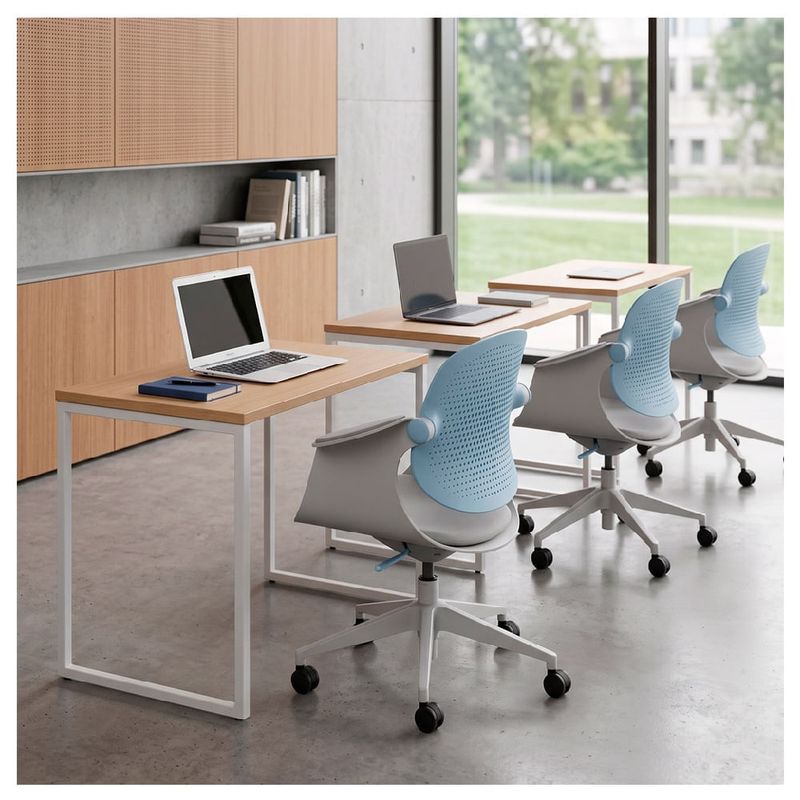 Silla Evox F2G 150 kg, ergonómica y reclinable, turquesa contexto