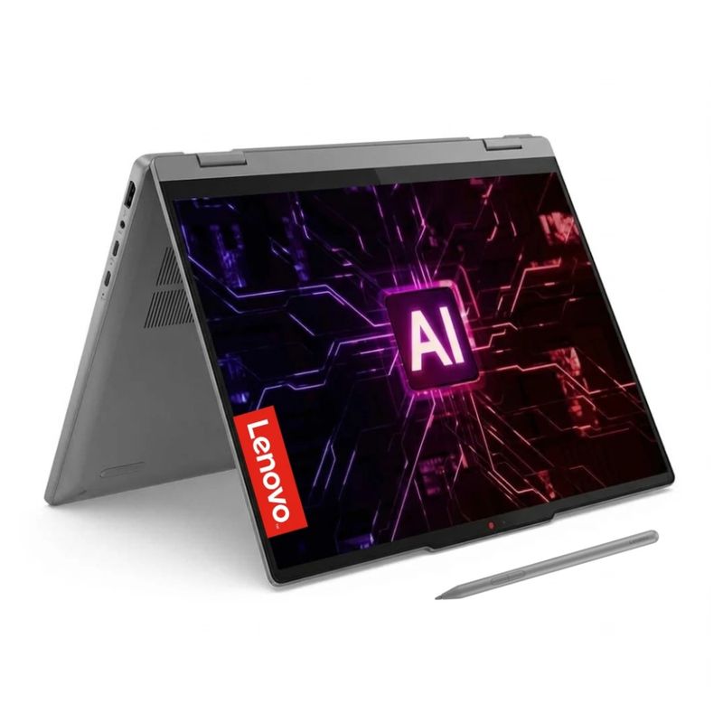 Laptop Lenovo IdeaPad 5 2en1 14" Ryzen 7 512GB SSD + Pencil gris frontal oblicuo