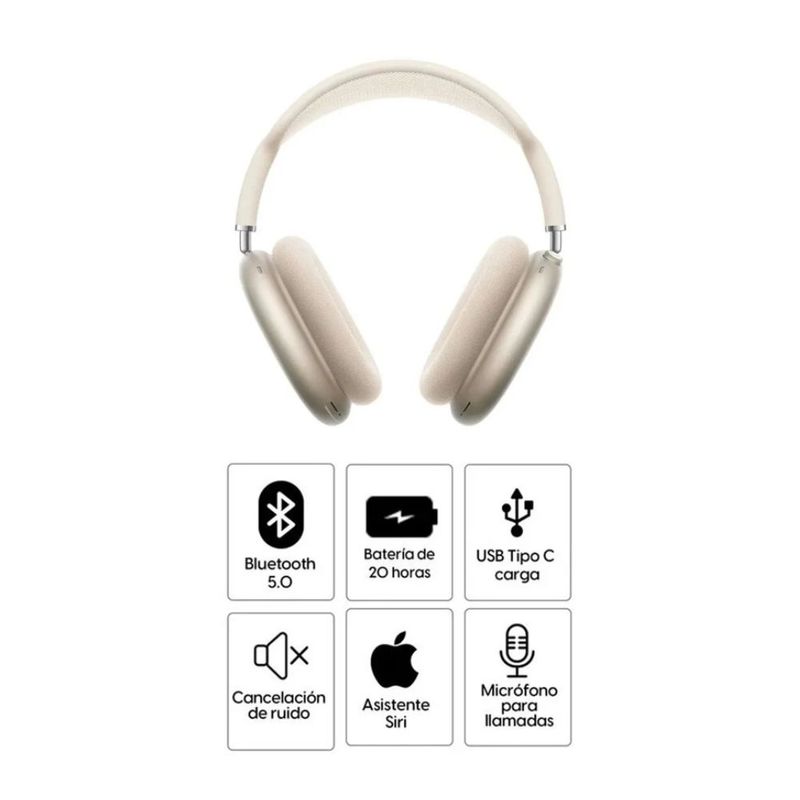 AirPods Max 2 Bluetooth 5.3 ANC starlight especificaciones