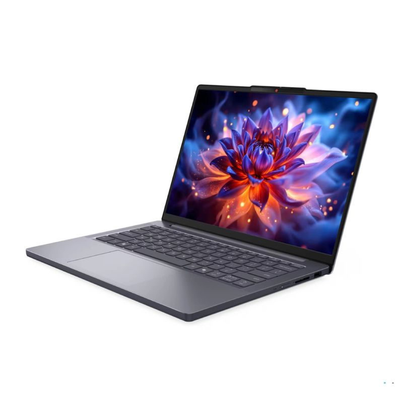 Laptop Lenovo IdeaPad Slim 3 Core 5 8GB 512GB gris frontal oblicuo