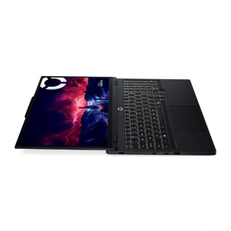 Laptop Lenovo Legion 5 Ryzen 7 RTX 5060 1TB negro lateral abierto 180°