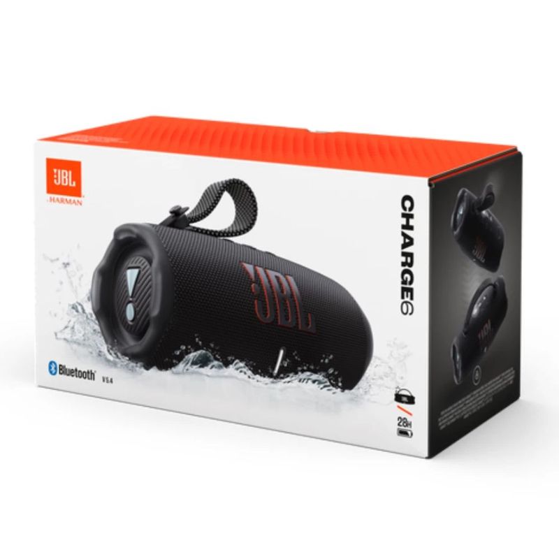 Parlante Bluetooth JBL Charge 6 45 W IP67 28 h negro caja