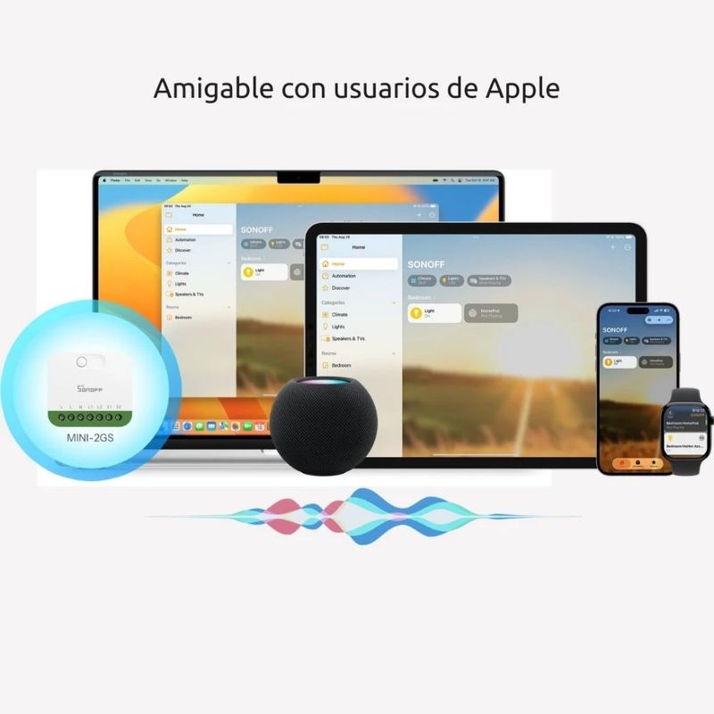Interruptor inteligente Sonoff Mini DUO Wi-Fi 2 canales compatibilidad
