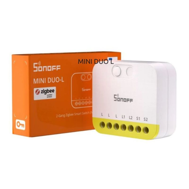 Interruptor inteligente Sonoff MINI DUO-L Zigbee 2 canales contenido de caja
