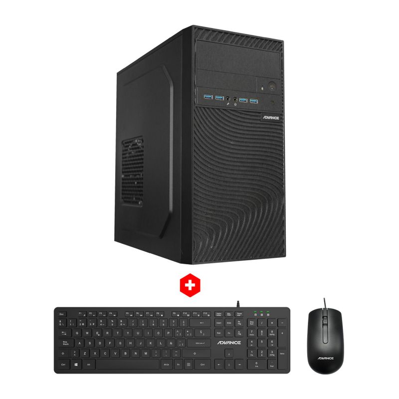 PC Advance VO1350 Core i5 8GB 512GB SSD negro + Teclado y mouse frontal
