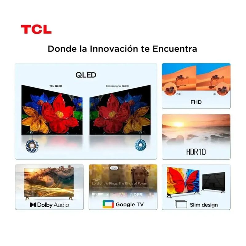 Smart TV TCL 32S5K 32 FHD QLED Google TV 2 HDMI 1 USB especificaciones