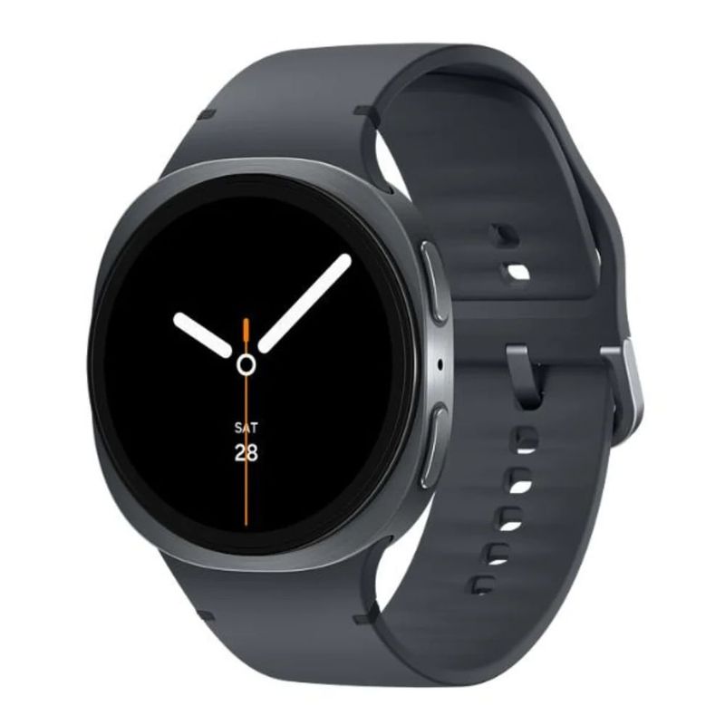 Samsung Galaxy Watch8 40 mm, AMOLED, GPS, eSIM, gris oscuro frontal oblicuo