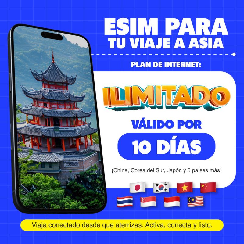 eSIM MIFI Asia 8 países, datos ilimitados por 10 días, 5G beneficios