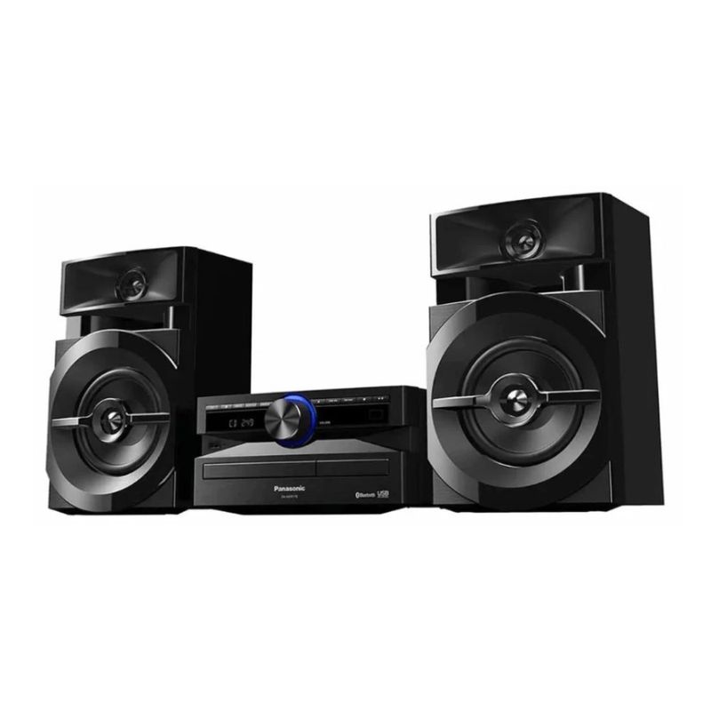 Equipo de sonido Panasonic SC-AKX110 Bluetooth USB negro oblicuo izquierda