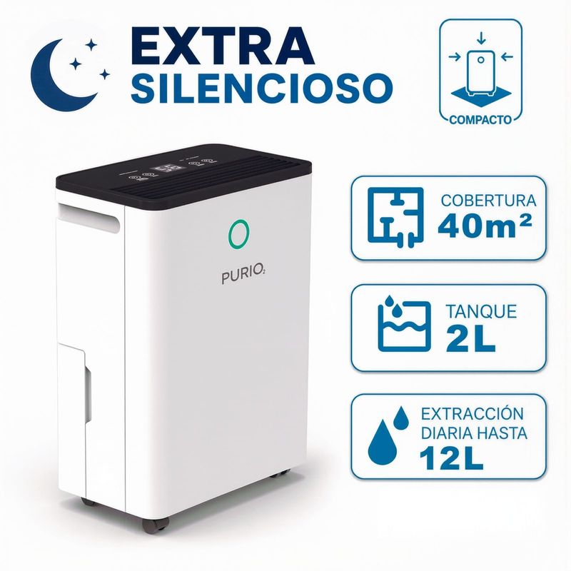 Combo deshumedecedores Purio Orion y Pulsar, 20L y 12L características