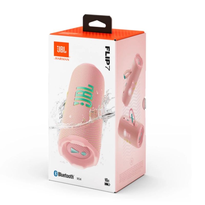 Parlante Bluetooth JBL Flip 7 35 W IP67 16 h rosado contenido de caja