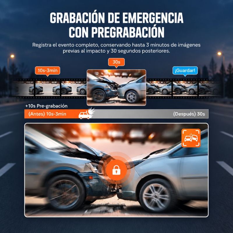 Cámara 70mai A810S para autos 4K Wi-Fi 6 128 GB negro grabación de emergencia