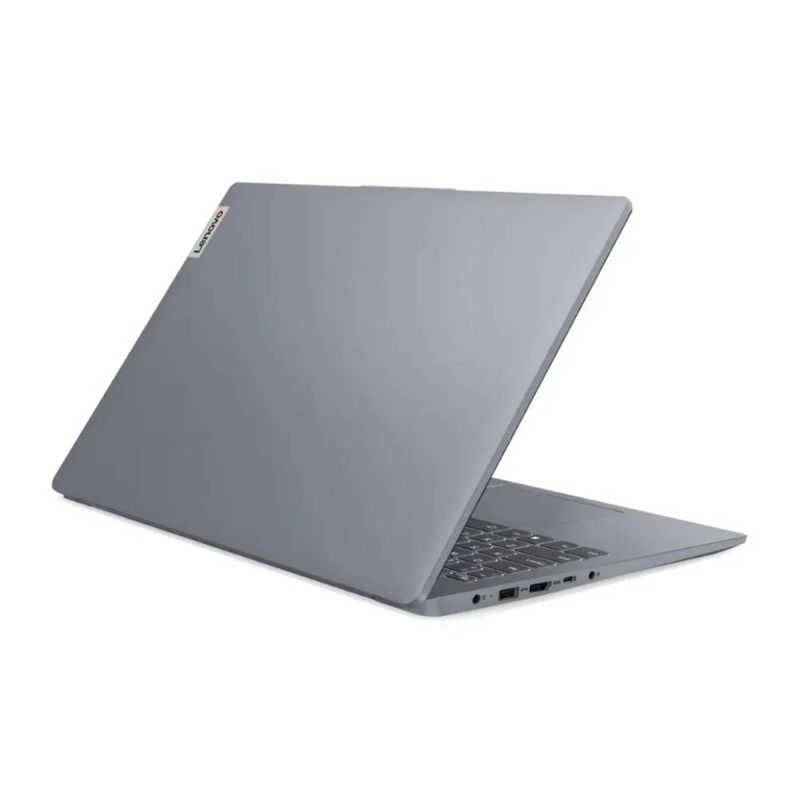 Laptop Lenovo IdeaPad Slim 3 Ryzen 7 16GB 512GB gris dorsal oblicuo