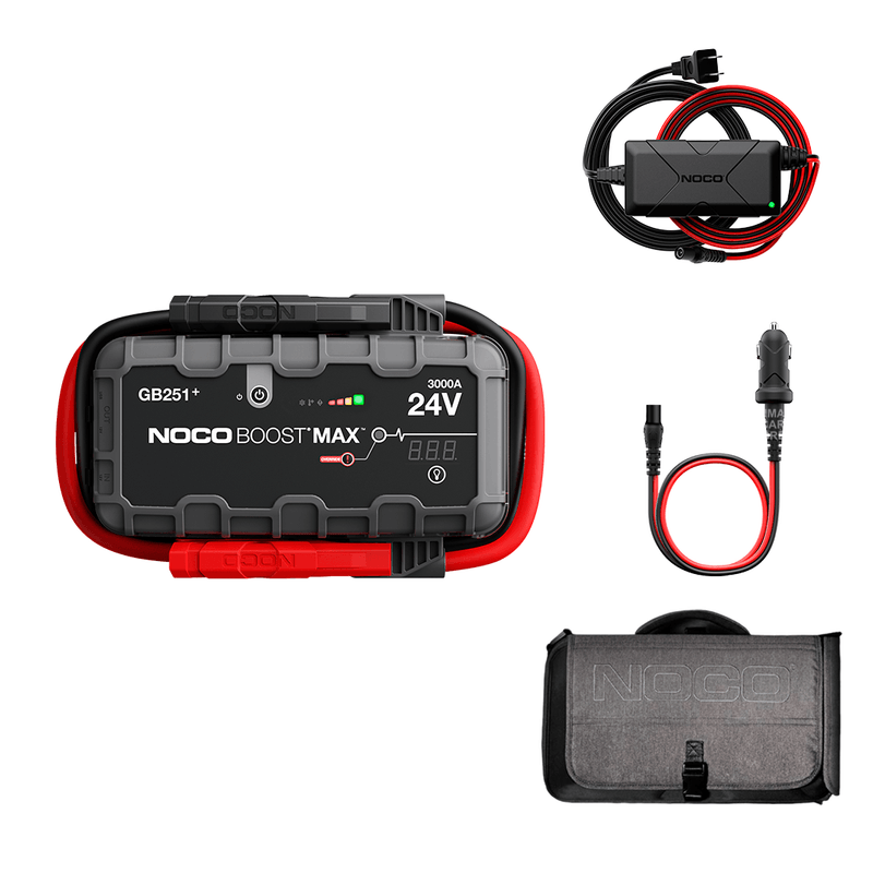 Arrancador Noco GB251+ 24 V 3000 A, powerbank y LED 600 lm frontal contenido
